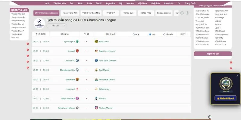 Lịch thi đấu bóng đá đầy đủ tại KQBD 247